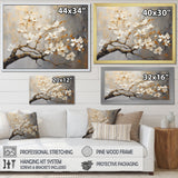 Gold and Grey floral tree serenity - Bird Wall Art Prints