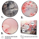 Sakura Pink birds on pink blossom tree - Pink Bird Wall Art
