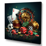 Casino gambling icons poker II - Architecture Canvas Wall Art