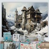 Mediaval Castle in winter charm I - Architecture Canvas Wall Art