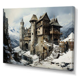 Mediaval Castle in winter charm I - Architecture Canvas Wall Art