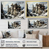 Mediaval Castle in winter charm I - Architecture Canvas Wall Art