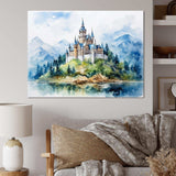 Middle Ages Castle mountains - Architecture Canvas Wall Art