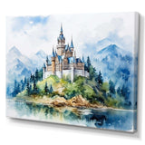 Middle Ages Castle mountains - Architecture Canvas Wall Art