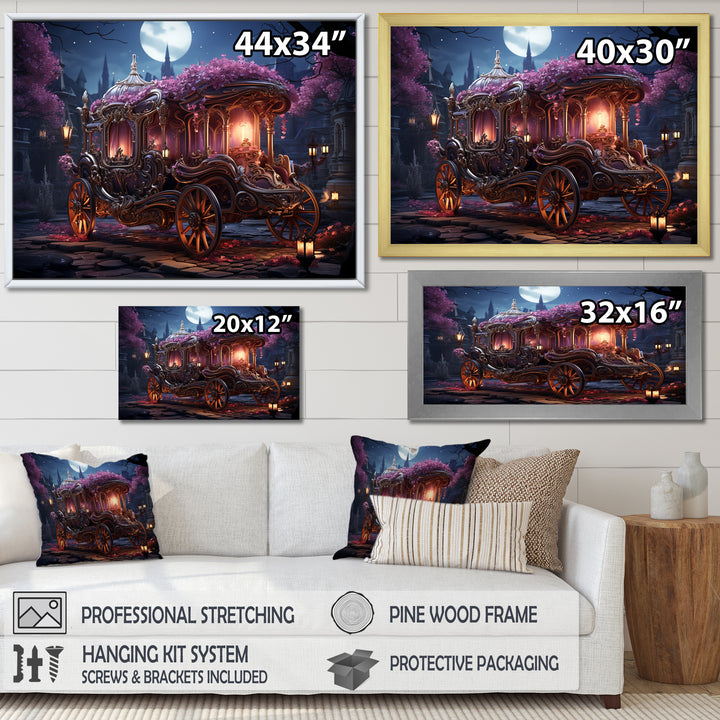 Floral Princess Carriage - Old American Cart Canvas Wall Art