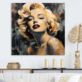 Vintage yellow and beige Marilyn Manroe III - Fashion Canvas Wall Art