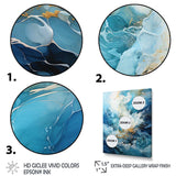 Modern blue goldn Wave Symphony II - Abstract Canvas Wall Art