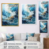 Modern blue goldn Wave Symphony II - Abstract Canvas Wall Art