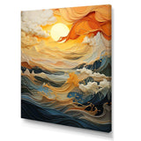 Orange bold waterfall sunrise III - Abstract Canvas Wall Art