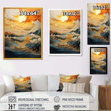 Orange bold waterfall sunrise III - Abstract Canvas Wall Art