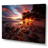 Pink and orange coastal sky I - Coastal Canvas Wall Art