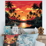 Orange Sunset bold landscape I - Coastal Canvas Wall Art