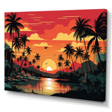 Orange Sunset bold landscape I - Coastal Canvas Wall Art