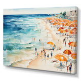 Beach Day umbrella parade V - Beach Canvas Wall Art