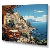 Capri Italy Blue A Mediterranean village I - Landscapes Canvas Wall Art