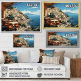 Capri Italy Blue A Mediterranean village I - Landscapes Canvas Wall Art