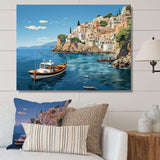 Capri Italy Blue A Mediterranean village III - Landscapes Canvas Wall Art