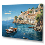 Capri Italy Blue A Mediterranean village III - Landscapes Canvas Wall Art