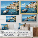 Capri Italy Blue A Mediterranean village III - Landscapes Canvas Wall Art