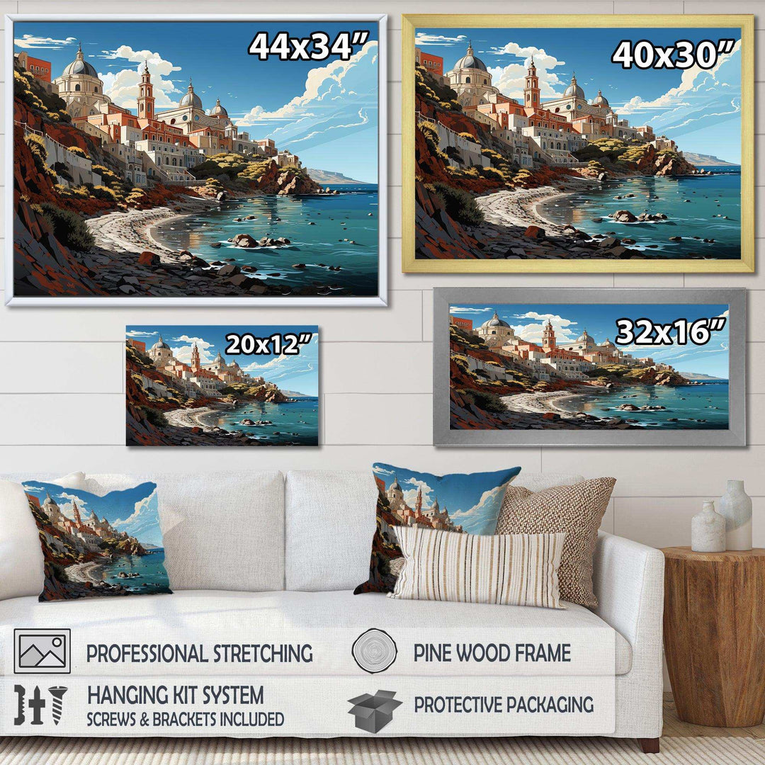 Italian coastal village  II - Landscapes Canvas Wall Art