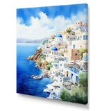 Coastal village of Santorini in Greece 1 - Landscapes Canvas Wall Art