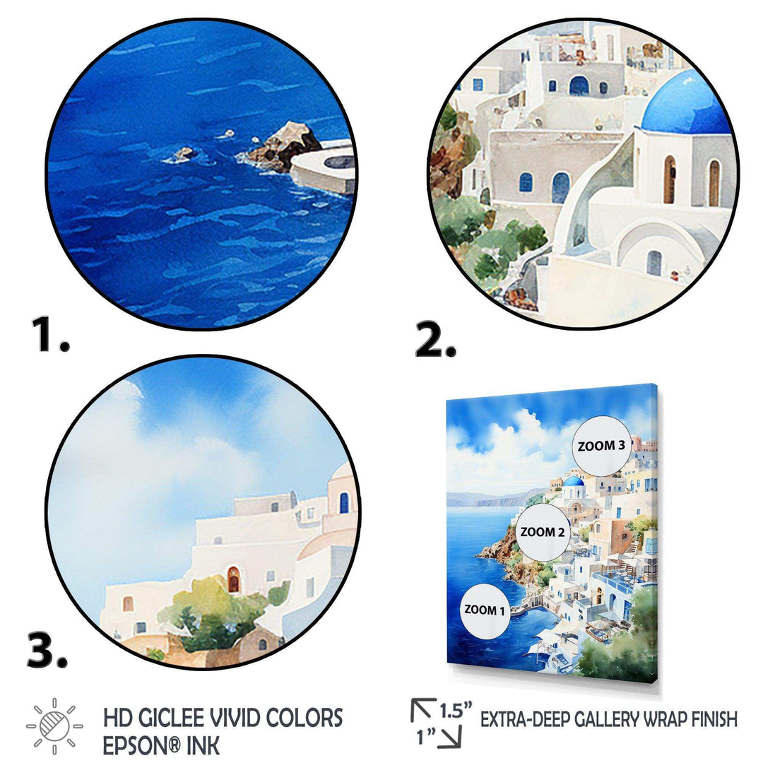 Coastal village of Santorini in Greece 1 - Landscapes Canvas Wall Art