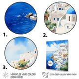 Coastal village of Santorini in Greece 1 - Landscapes Canvas Wall Art