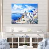 Santorini Greece coastal village serenity  II - Landscapes Canvas Wall Art