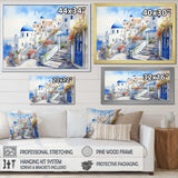 Blue and white Santorini village  I - Landscapes Canvas Wall Art