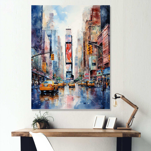 Times Square New York Cityscape IV - Cityscapes Canvas Wall Art