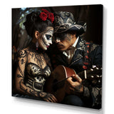 Roses Day of the dead Mexican portrait II - Fashion Canvas Wall Art