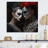 Mexican Day of the dead portrait I - Fashion Canvas Wall Art