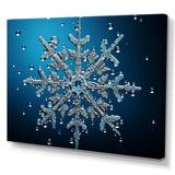 Blue snowflake holiday II - Landscapes Canvas Wall Art