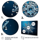 Blue snowflake holiday II - Landscapes Canvas Wall Art