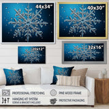 Blue snowflake holiday II - Landscapes Canvas Wall Art