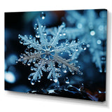 Blue snowflake holiday III - Landscapes Canvas Wall Art