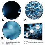 Blue snowflake holiday III - Landscapes Canvas Wall Art