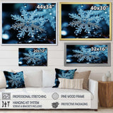 Blue snowflake holiday III - Landscapes Canvas Wall Art