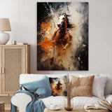 Sunset Wild West indian horse - People Canvas Wall Art