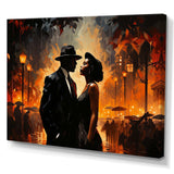 Black and orange Harlem Renaissance jazz couple - People Canvas Wall Art