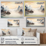 Grey Tranquil Chinese landscape serenity II - Landscapes Canvas Wall Art