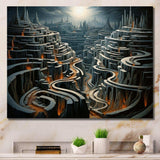 Maze Surreal Landscape I - Landscapes Canvas Wall Art