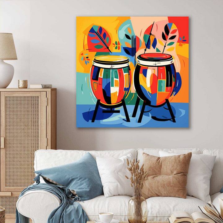 Mexican Drums music instruments IV - Food &amp; Beverage Canvas Wall Art
