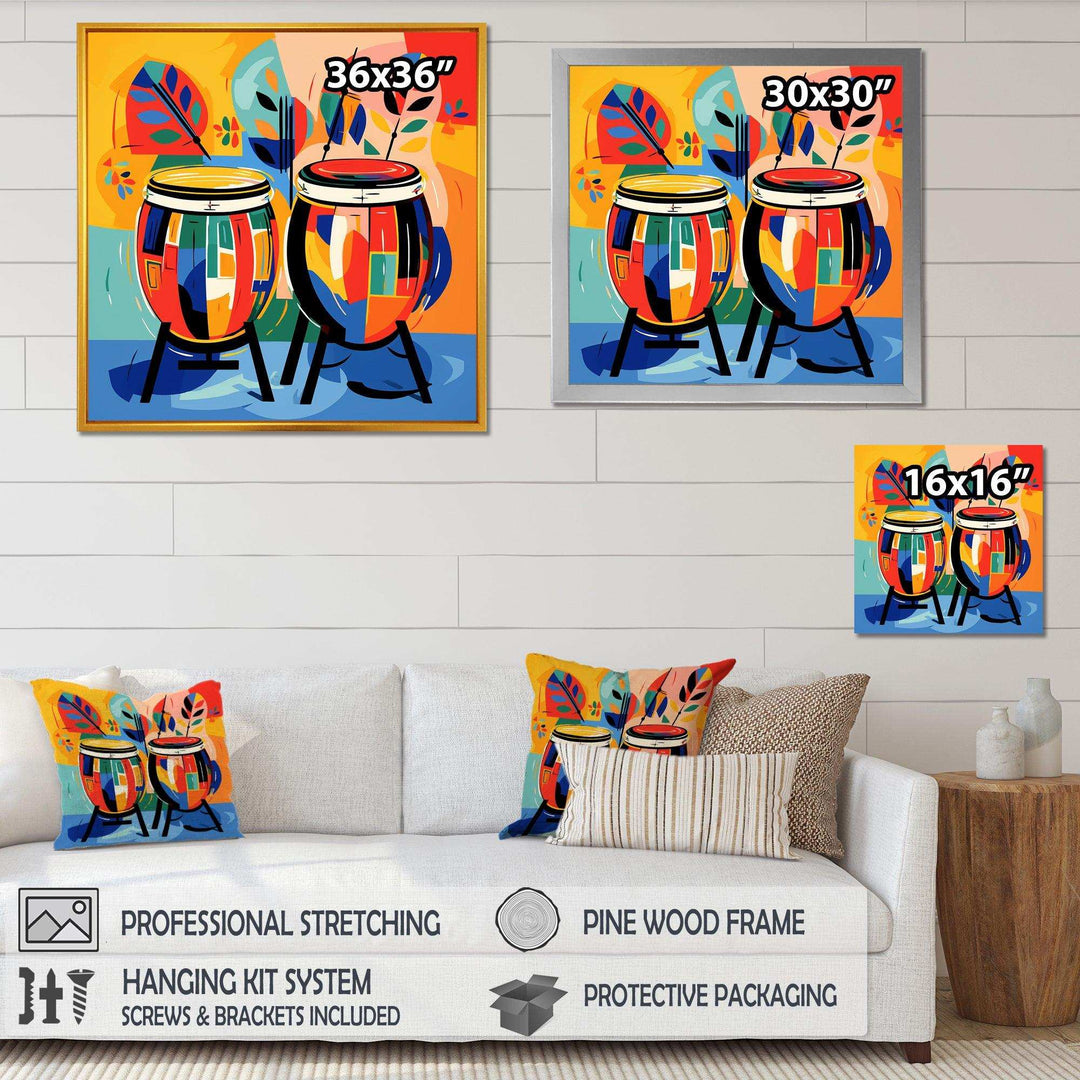 Mexican Drums music instruments IV - Food &amp; Beverage Canvas Wall Art