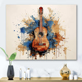 Earthy Brown Guitar melody - Music Canvas Wall Art