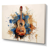 Earthy Brown Guitar melody - Music Canvas Wall Art