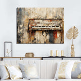 Rustic brown piano melodies I - Music Canvas Wall Art