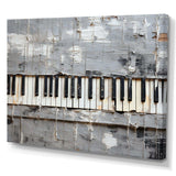 Minimalism grey and white piano keys - Music Canvas Wall Art