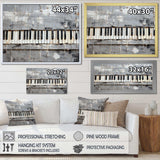 Minimalism grey and white piano keys - Music Canvas Wall Art