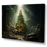 Green Magical Christmas Tree - Landscapes Canvas Wall Art